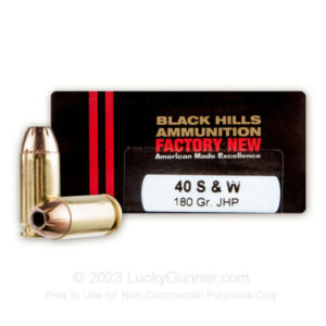 Black Hills - 40 S&W - 180 Grain - JHP - 20 Rounds