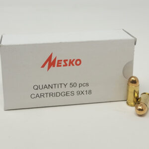 Mesko 9x18 Makarov Ammunition 93 Grain Full Metal Jacket 50 Rounds