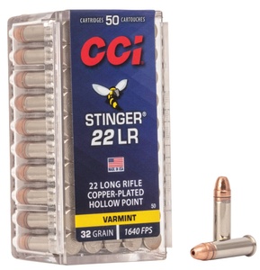 CCI Stinger .22 LR 32gr CPHP 1640 fps 50/box