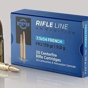 PPU Rifle Ammunition 7.5x54 French 7.5x54mm 139gr FMJ 2600 FPS 20/box