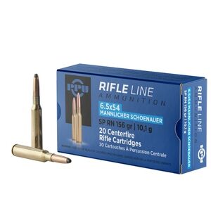 PPU Rifle Ammunition 6.5x54 Mann Shoenauer 156gr SPRN 2591 FPS 20/box