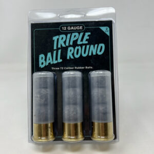 Reaper Defense Triple Ball 12 Gauge Ammunition 2-3/4" With 3 - 72 Caliber Rubber Balls 3 Rounds