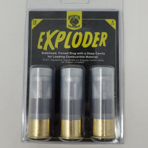 Reaper Defense Exploder 12 Gauge Ammunition 2-3/4" Finned Slug With Deep Cavity For Loading Combustible Material 3 Rounds