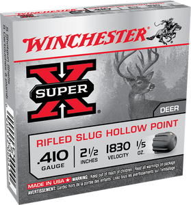 Winchester 410 Bore 2.5" 1/5 oz Rifled Hollow Point Slug 1830 FPS 5/box