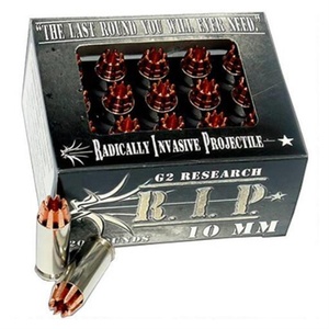 G2 Research R.I.P. 10mm 115gr Radically Invasive Projectile Fragmenting Solid Copper Lead-Free RIP ammo 20/box
