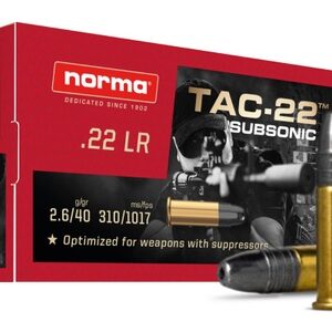 Norma TAC-22 .22 LR Subsonic 40gr HP 1017 FPS 50/box