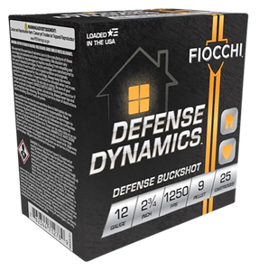Fiocchi Defense Dynamics Defense Buckshot 12 Gauge 2.75" #1 Buck 1250 FPS 25/box