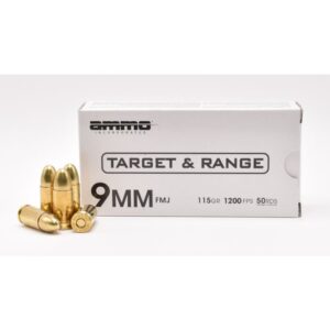 Ammo Inc Target and Range 9mm Luger 115gr FMJ Handgun Ammo - 50 Rounds