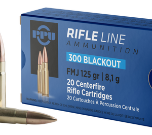 PPU Ammo 300 Blackout 125gr FMJ 2198 FPS 20/box